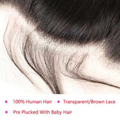 Wholesale 100% Virgin Brazilian 4X4 Lace 10A Virgin Staight Human Hair Closures  4x4 Lace Closure