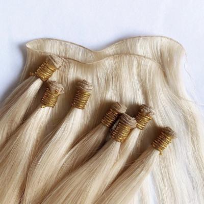 High Quality 100% Human Russian Remy Hair Grade 14A Invisible Beaded Rows Hand Tied Weft