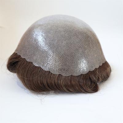 2025 NEW arrival stock men toupee with scallop front 0.12-0.14mm thick thin skin all around best selling popular men toupee hair