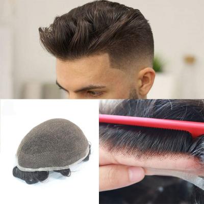 64 Colors Full French Lace Natural Invisible Hairline Toupee System Indian Human Hair Bald Wigs for Men
