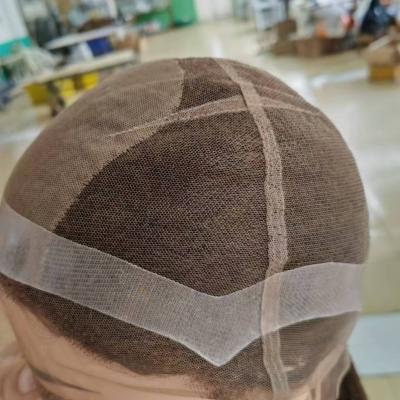 Customized Pre plucked hair line PU around silk base top full lace wig