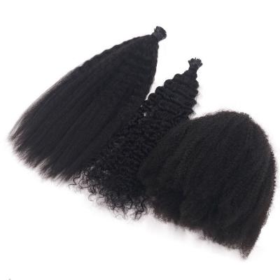 Mink Link Cuticle Aligned Human Hair 4A 4B 4C Afro Curly I Tip Hair Extension