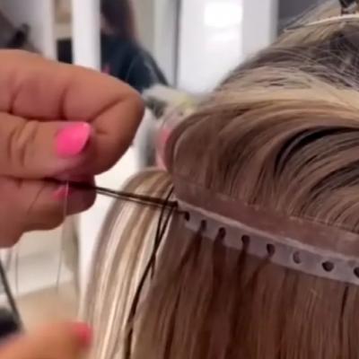Double Drawn XO Hole Weft Human Hair Extensions Remy Cuticle Aligned Invisible Weft Hair