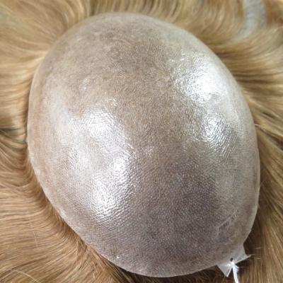 Euro Injection all injected poly skin best quality toupee human hair pieces 12-14 poly skin in medium thickness hair replacement