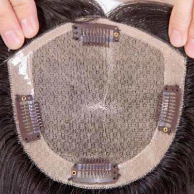 Factory New Arrival Double Silk Base with PU Around Natural Color Topper High Quality Human Hair for Women