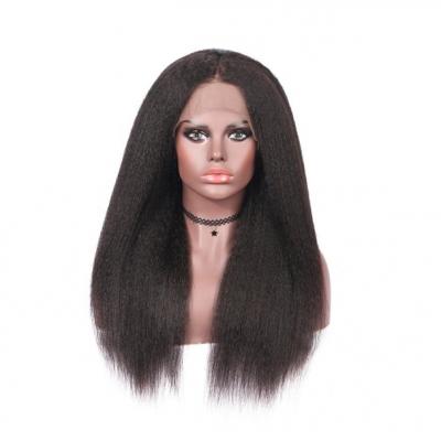 Factory price from 10inch to 30inch 180% density kinky straight full lace frontal wig