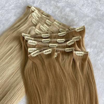High Quality Double Drawn Remy Hair No Stylist Needed Easy To Install Clip In Hair Extensions