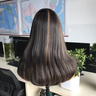 Hot Selling Luxury High Quality 2/8/12# Balayage Color Human Virgin Hair Long Layer Lace Jewish Wigs Kosher Wigs Silk Top Wigs