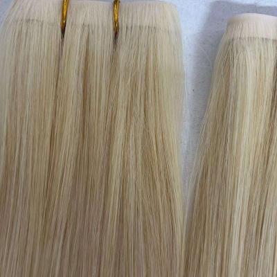 Inject long PU Human Hair Extension double drawn remy Russian Hair 613 blonde