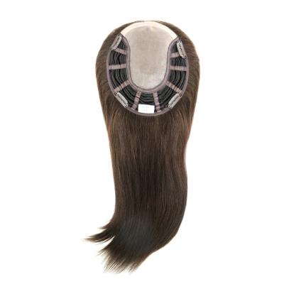 Natural Straight Durable Mono Base Hair Toupee Women Human Hair Topper