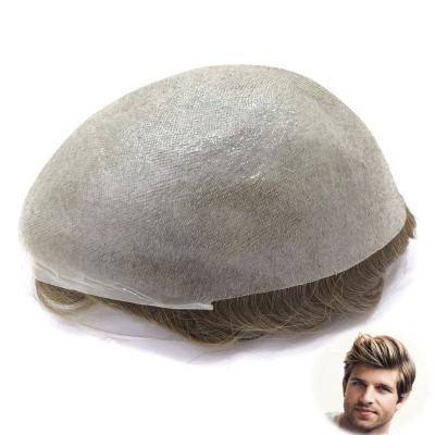 Skin 100% human hair toupee men's wig hair pieces for men