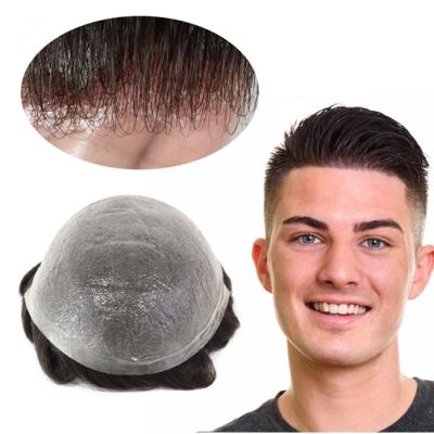 Super thin skin 0.02-0.03mm V-looped all over men toupee,hair replacement for men on sale