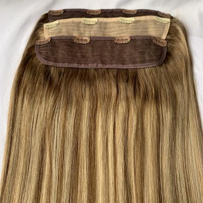 Thick Wavy Platinum Blonde Single Piece 100% Double Drawn Virgin Human One Piece Human Clip In Remy Hair Extension