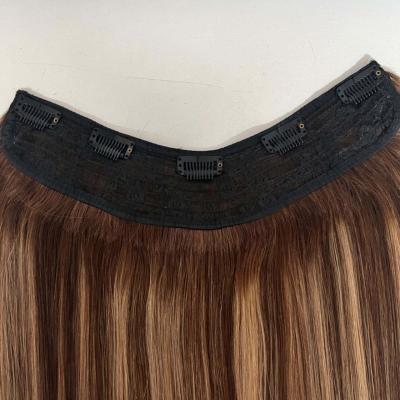 U Shape Hair Pieces Cuticle Aligned V Part Clip In Extensions V/U Shape Hair Topper Lace Russian Hair Handmade