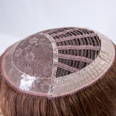 Silk Base 100% Unprocessed European Virgin Human Hair Toupee Silk Top Wefted Back with PU Hair Topper