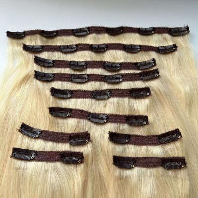 613 Color Lace Clip In Double Drawn Remy 100% Machine Sewing Double Colored Human Hair Weft Extensions clip in hair