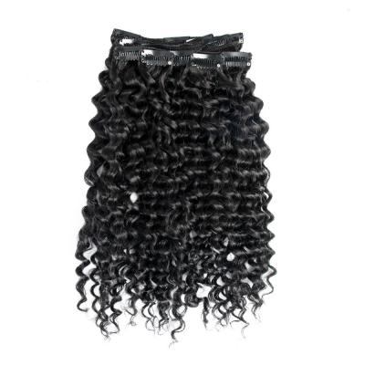 Wholesale afro kinky curly clip in hair extensions remy natural color 4c Jerry curly human hair extensions clip ins