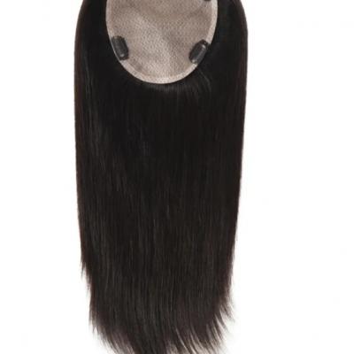 small size natural silk topper with clips for women Chinese cuticle remy hair topper